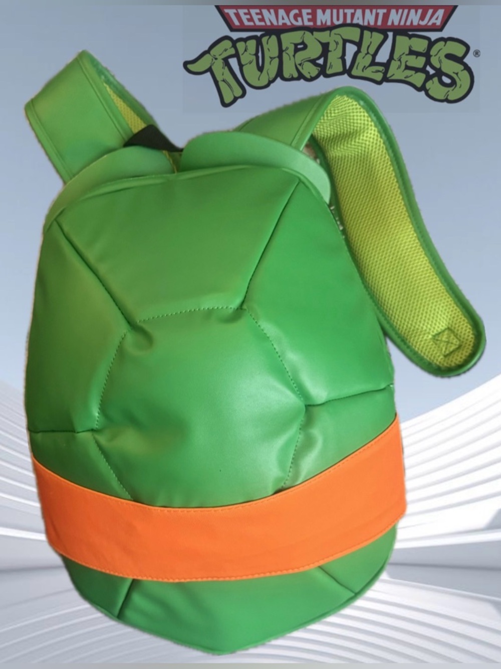 Teenage Mutant Ninja Turtles Green Shell Backpack with Orange Strap